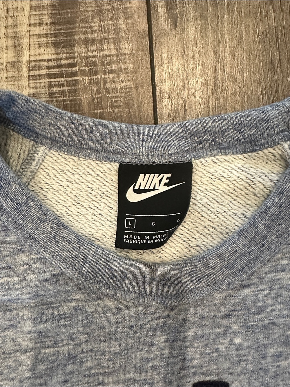 Nike BlueCrewneck Sweatshirt with Red Swoosh - Picture 4 of 8